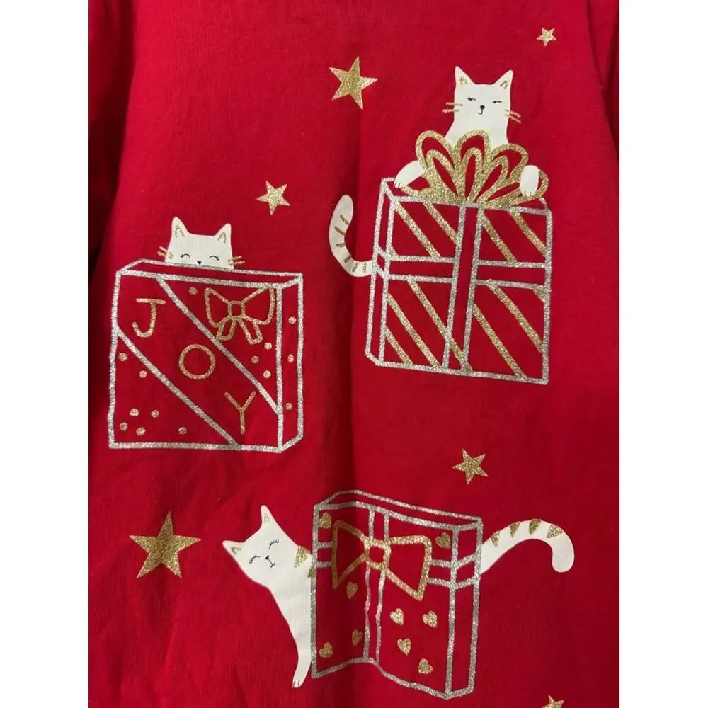 Carter's Baby Girls' Christmas Cat Long Sleeve Tee size 3T